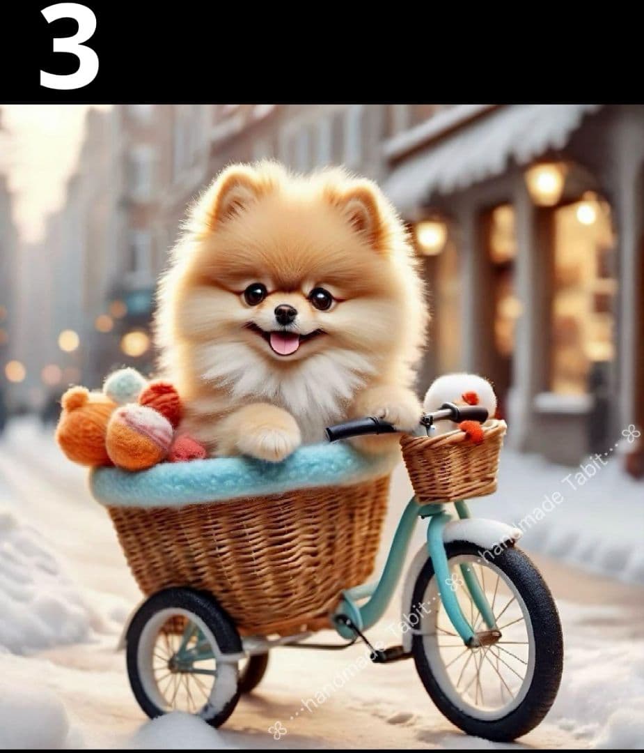 オーダーページ　ハンカチ　ポメラニアン柄ハンドメイド1/31