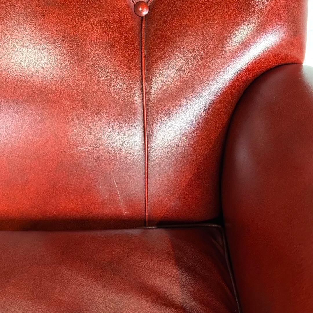 ★チェスターフィールド★総本革 ソファ 1P 英国アンティーク調 クラブチェア