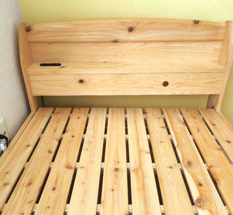 源ベッド 国産ひのきすのこベッド シングル ヘッドボード付き 四本足タイプ