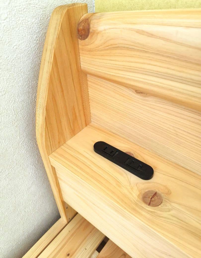 源ベッド 国産ひのきすのこベッド シングル ヘッドボード付き 四本足タイプ