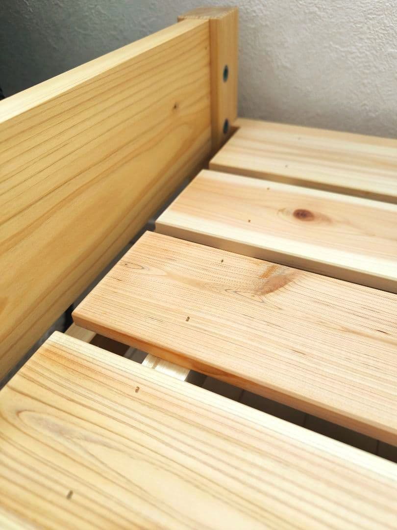 源ベッド 国産ひのきすのこベッド シングル ヘッドボード付き 四本足タイプ