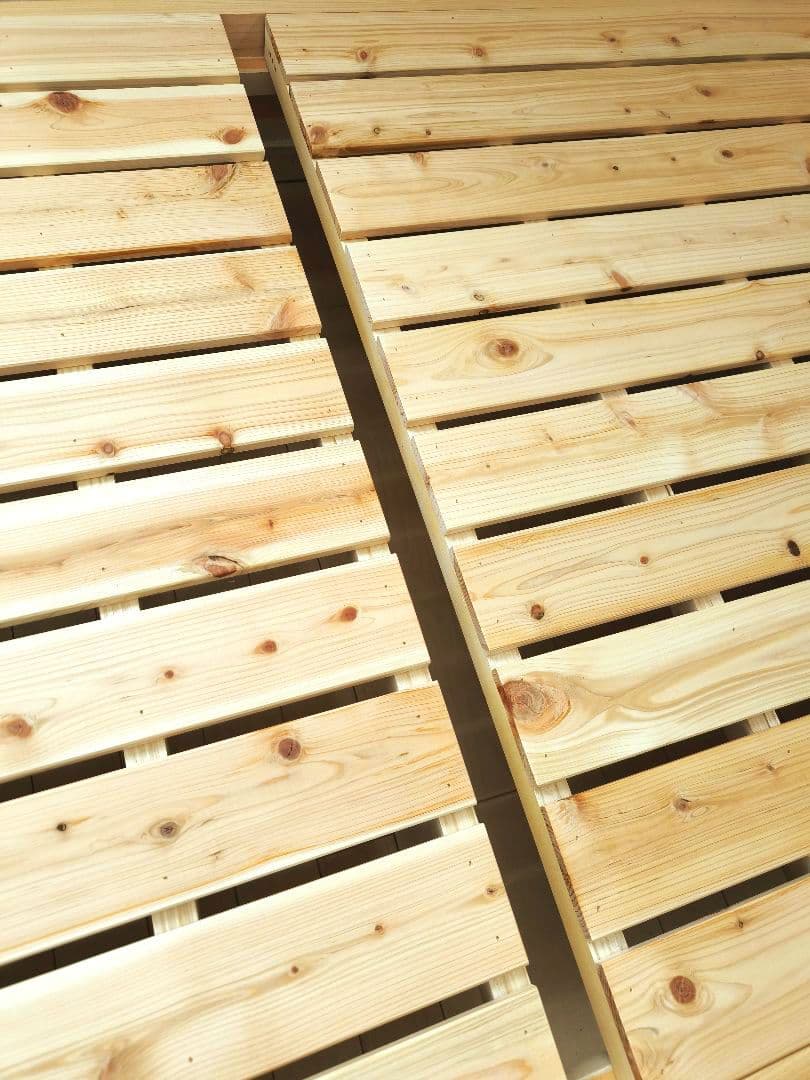 源ベッド 国産ひのきすのこベッド シングル ヘッドボード付き 四本足タイプ