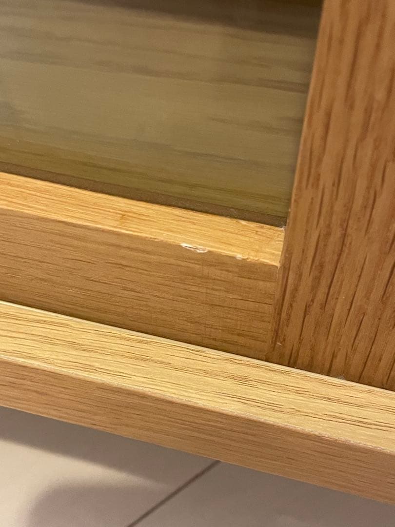 無印良品　ガラス扉食器棚(引戸)