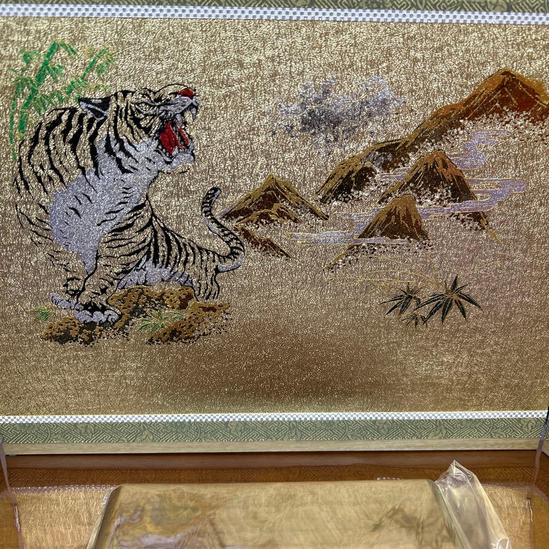 【355】虎の屏風付き五月人形飾台＊