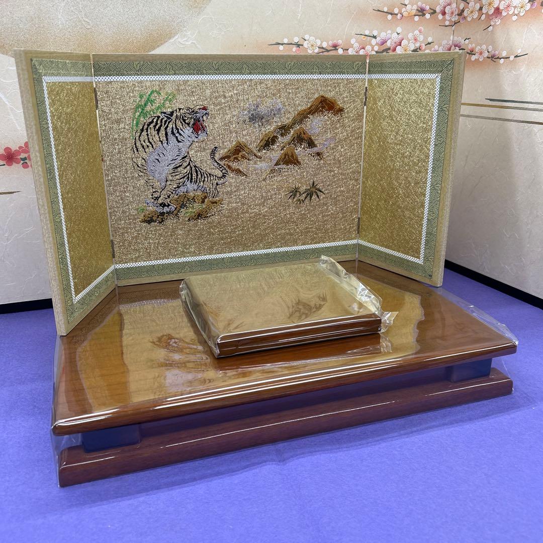 【355】虎の屏風付き五月人形飾台＊