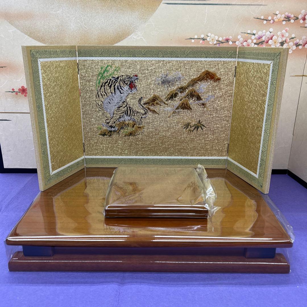 【355】虎の屏風付き五月人形飾台＊