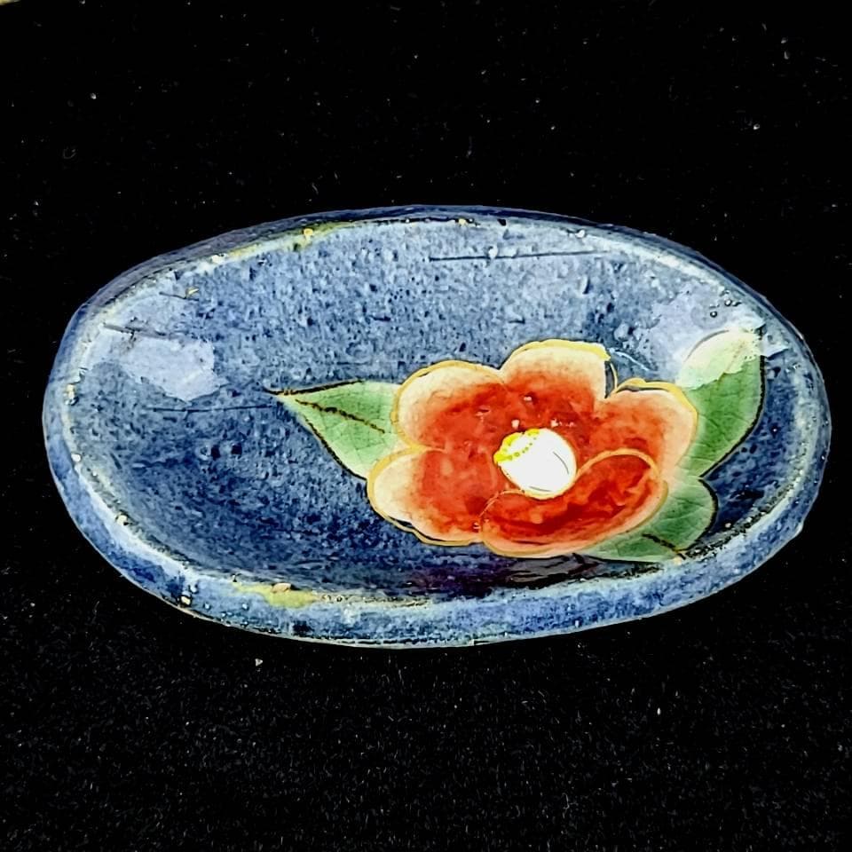 ♪美品♪陶あん　色絵付け　花変わり　醤油皿　小皿　豆皿　6枚