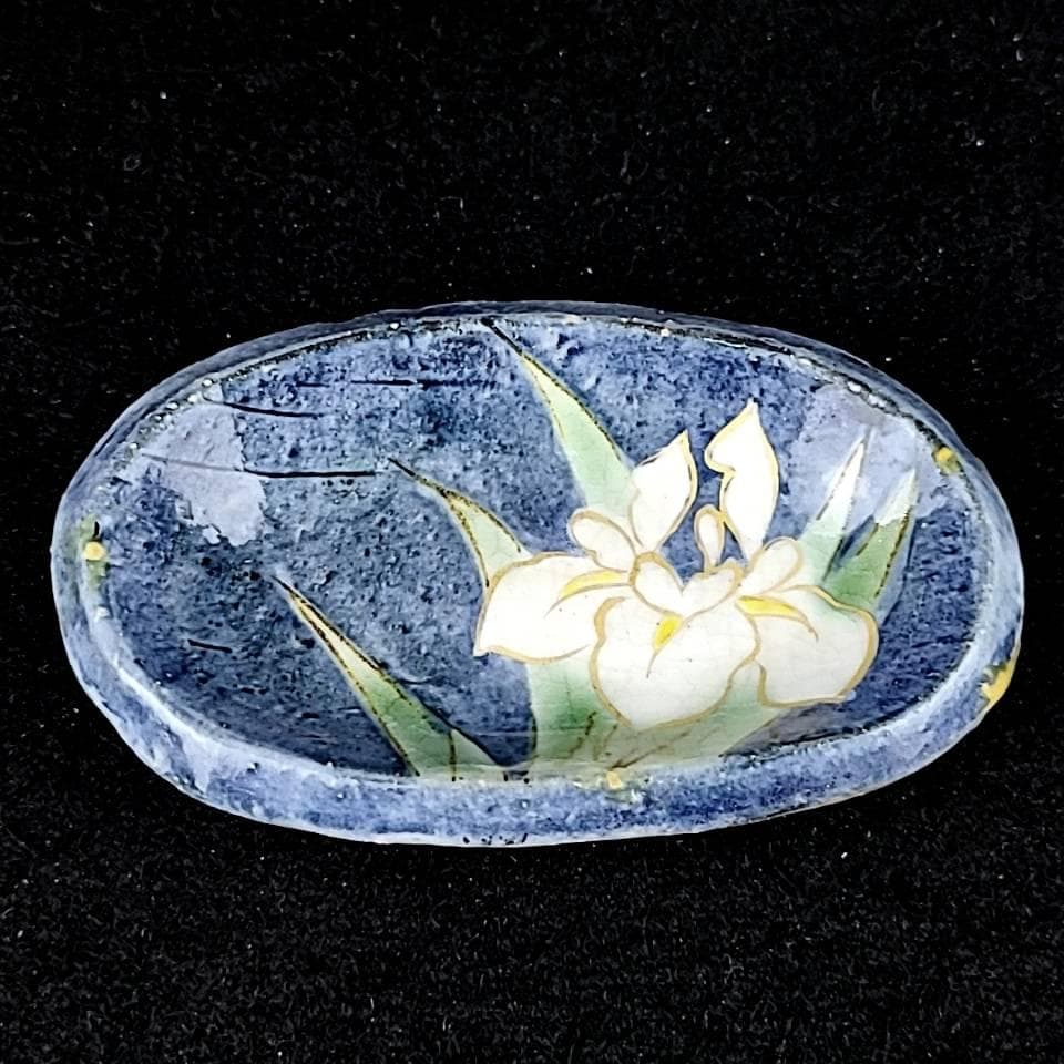 ♪美品♪陶あん　色絵付け　花変わり　醤油皿　小皿　豆皿　6枚