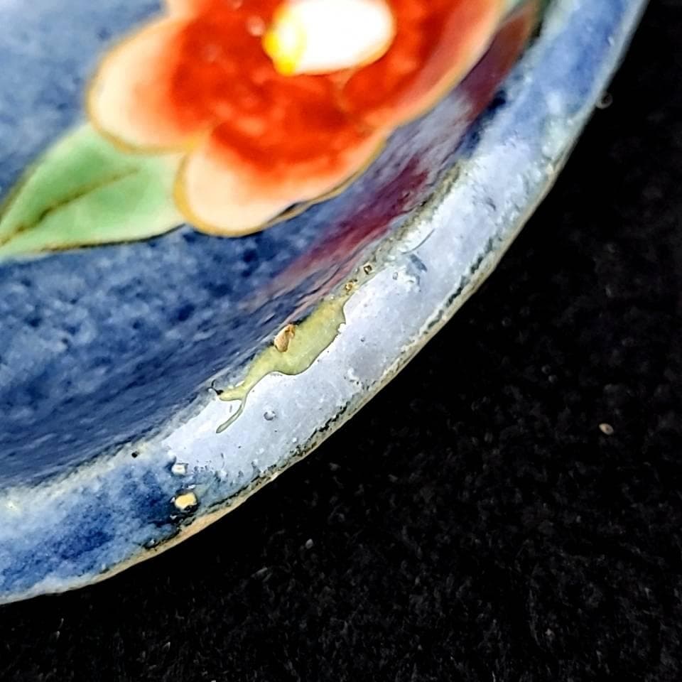 ♪美品♪陶あん　色絵付け　花変わり　醤油皿　小皿　豆皿　6枚