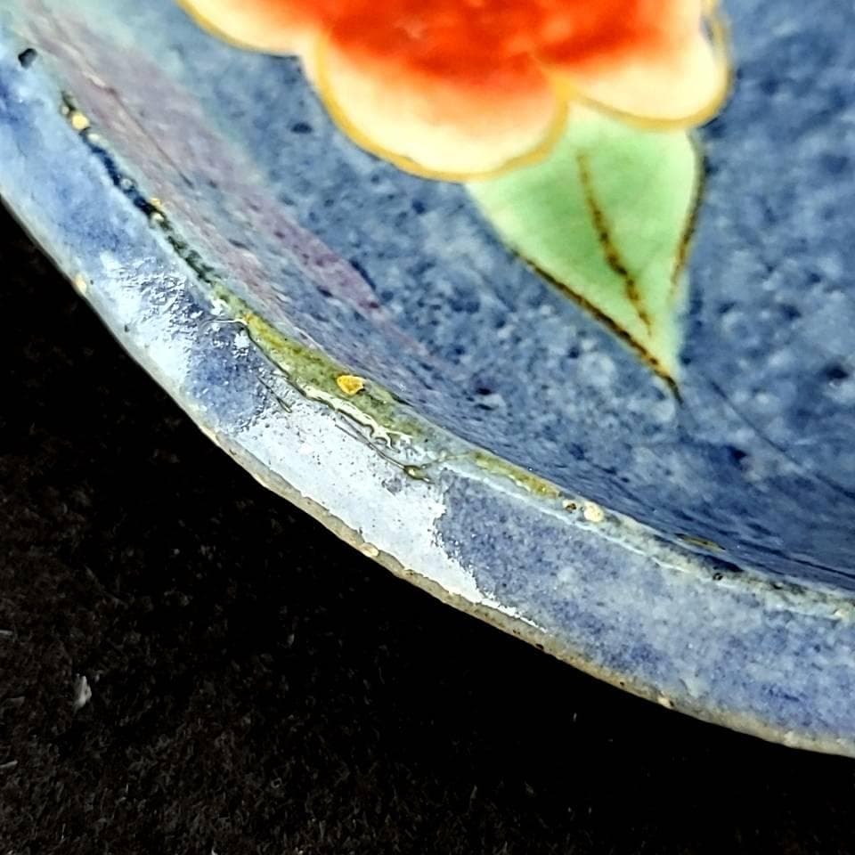 ♪美品♪陶あん　色絵付け　花変わり　醤油皿　小皿　豆皿　6枚