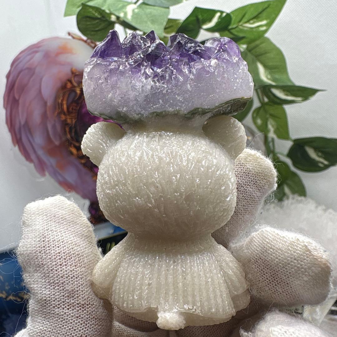 rin様アラバスター×アメジストクラスターくまちゃん♡No.1517