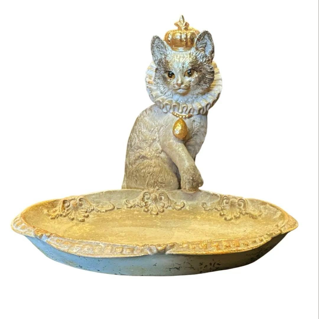 クラウンキャット　アンティーク　めちゃくちゃかわいく美しい猫の小物入れ