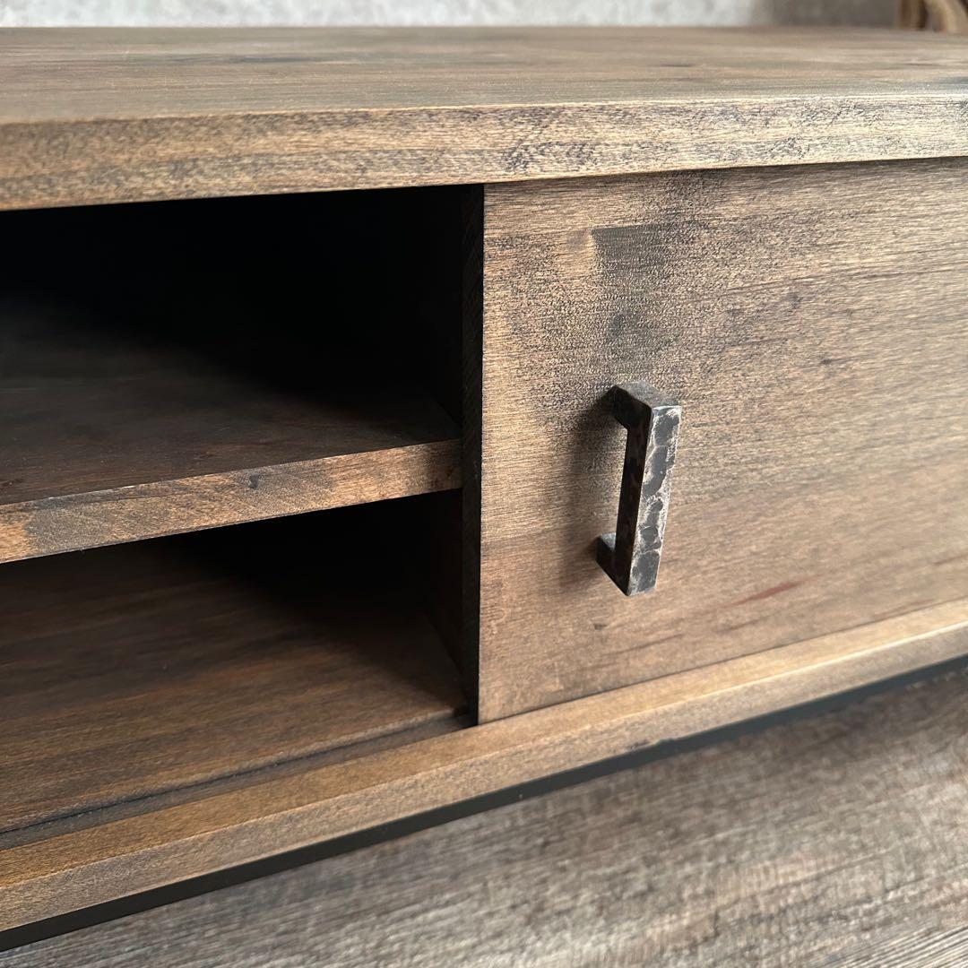 美品 天然木 オーダー TVボード 幅180cm　古材風