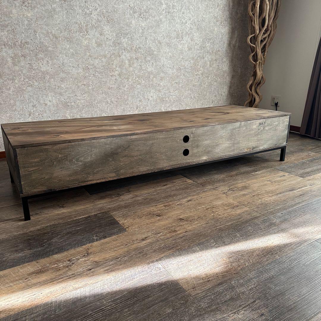 美品 天然木 オーダー TVボード 幅180cm　古材風