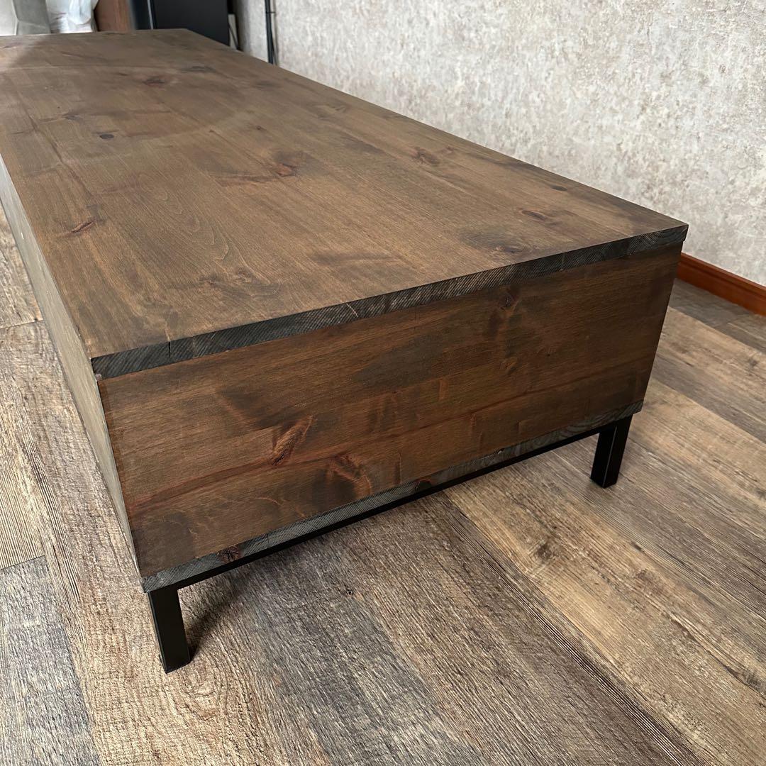 美品 天然木 オーダー TVボード 幅180cm　古材風