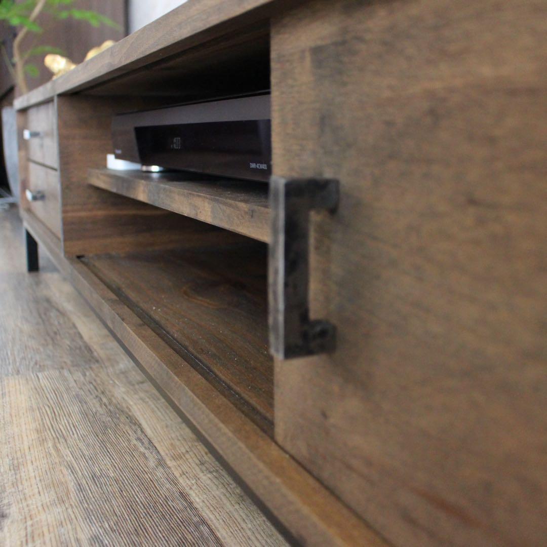 美品 天然木 オーダー TVボード 幅180cm　古材風