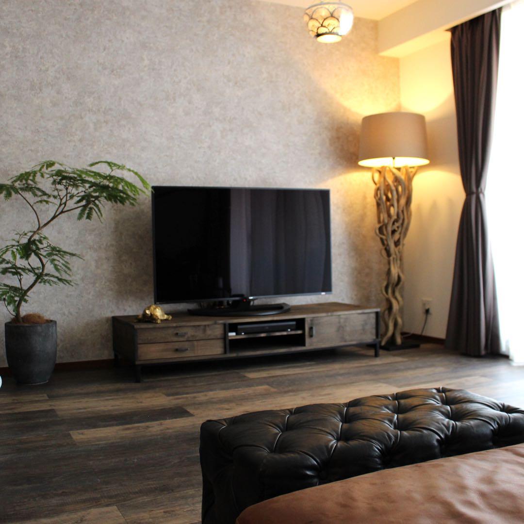 美品 天然木 オーダー TVボード 幅180cm　古材風