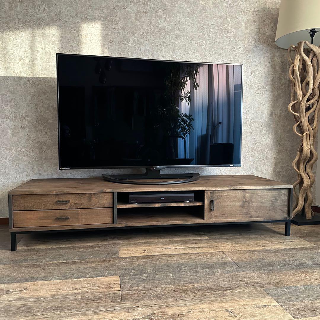 美品 天然木 オーダー TVボード 幅180cm　古材風
