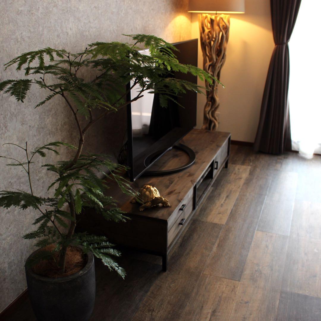 美品 天然木 オーダー TVボード 幅180cm　古材風