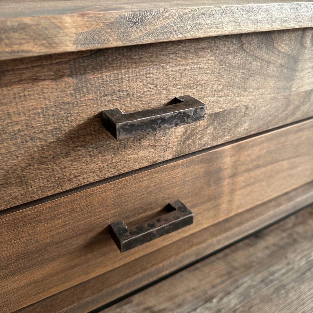 美品 天然木 オーダー TVボード 幅180cm　古材風