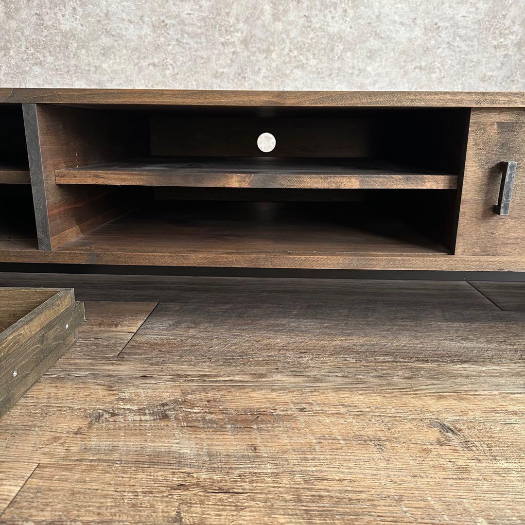 美品 天然木 オーダー TVボード 幅180cm　古材風