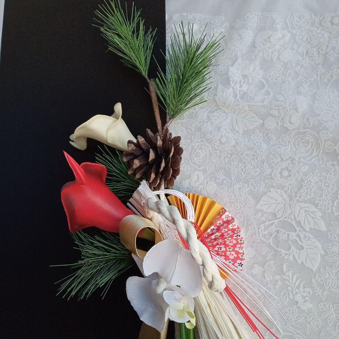 しめ縄しめ飾り　お正月飾り　しめ縄リース　紅白