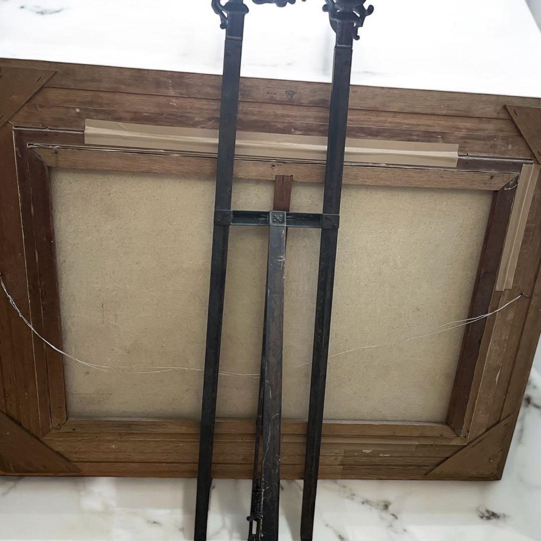 油絵 フランスの街並み ヴィンテージ