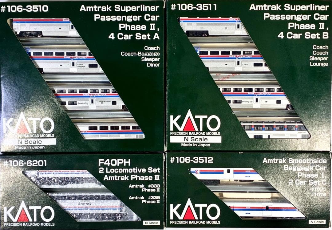 ☆ Amtrak スーパーライナー 客車＆牽引機 F40PH重連モデル☆彡
