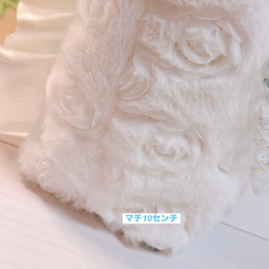 あ*き様 コヤンイサムチョン♡ インド刺繍＆ファー！ミントブルーうさルミのトート