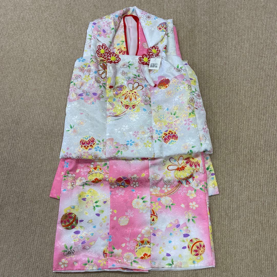 新品 御祝着 七五三 三歳フルセット 特価品 着物 襦袢 被布 巾着 草履