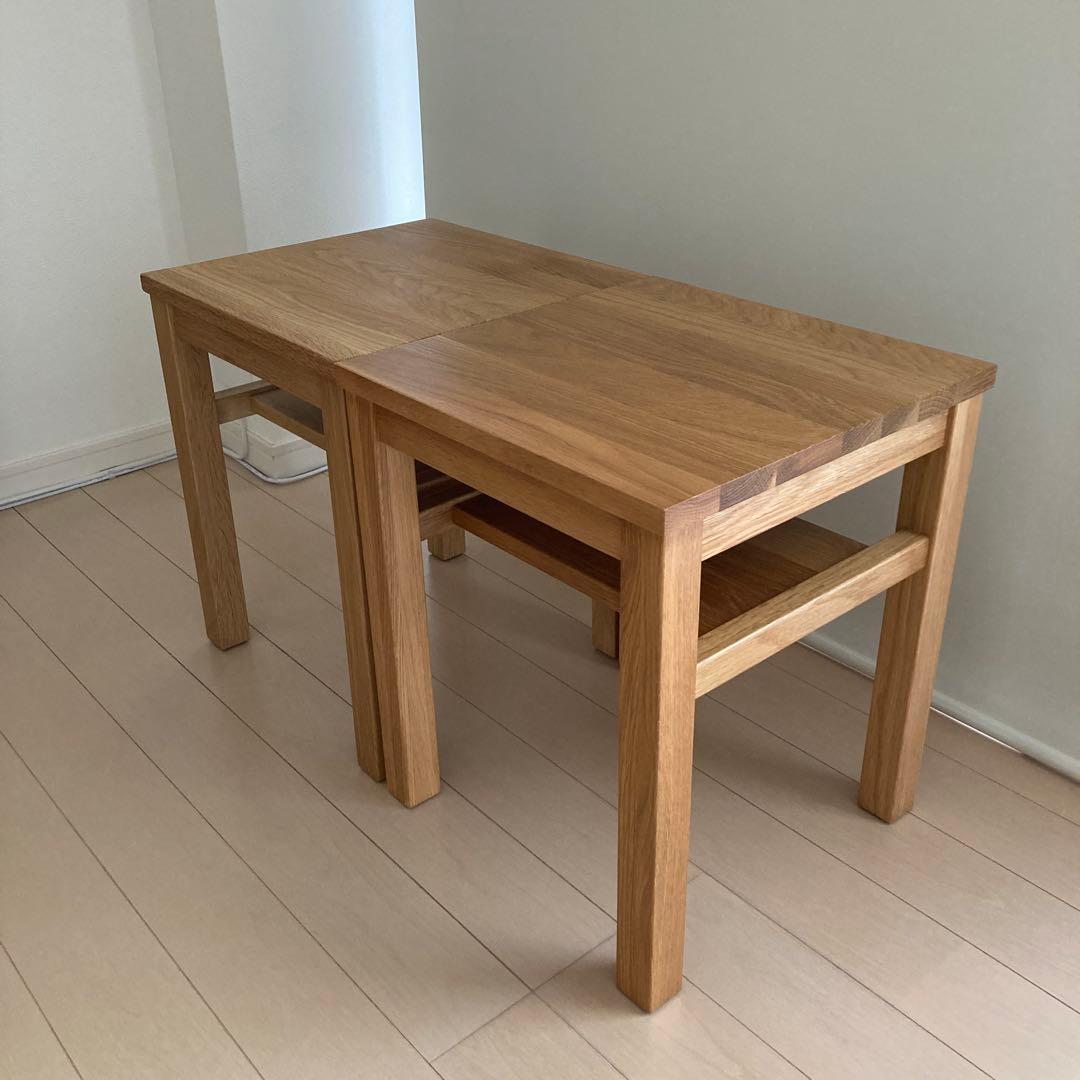 無印良品　木製サイドテーブルベンチ　板座　節無し　2個セット