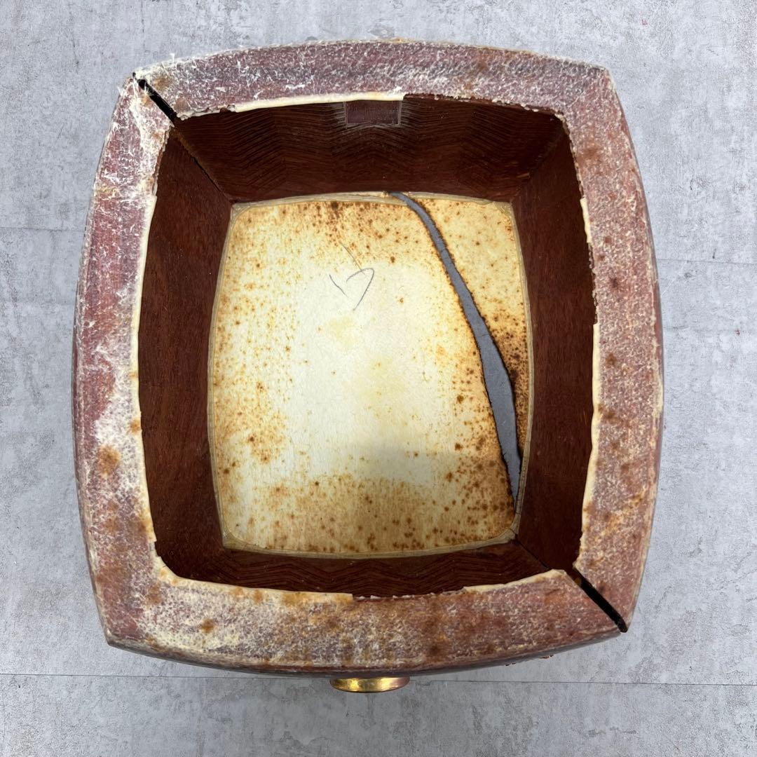 中棹地唄三味線 子持ち綾杉胴 紅木 三つ折 金細 正寸 二枚溝 ジャンク