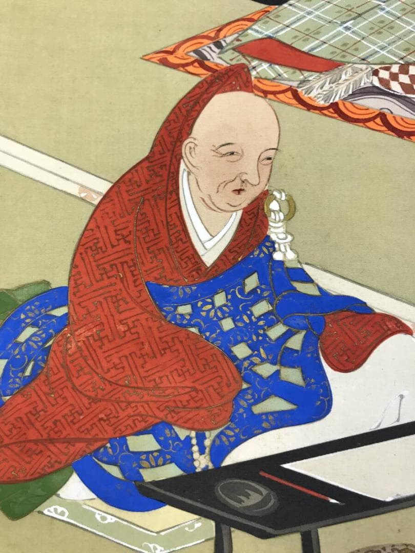 作者不詳/六歌仙図/平安初期の和歌の名人/極彩色/掛軸/名家伝来