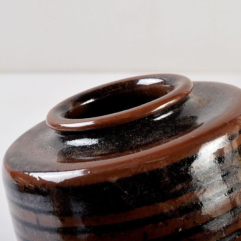 茶道具 松本鐡山作 古瀬戸 大名物 円乗坊写 茶入 仕覆付 共箱 V 8757