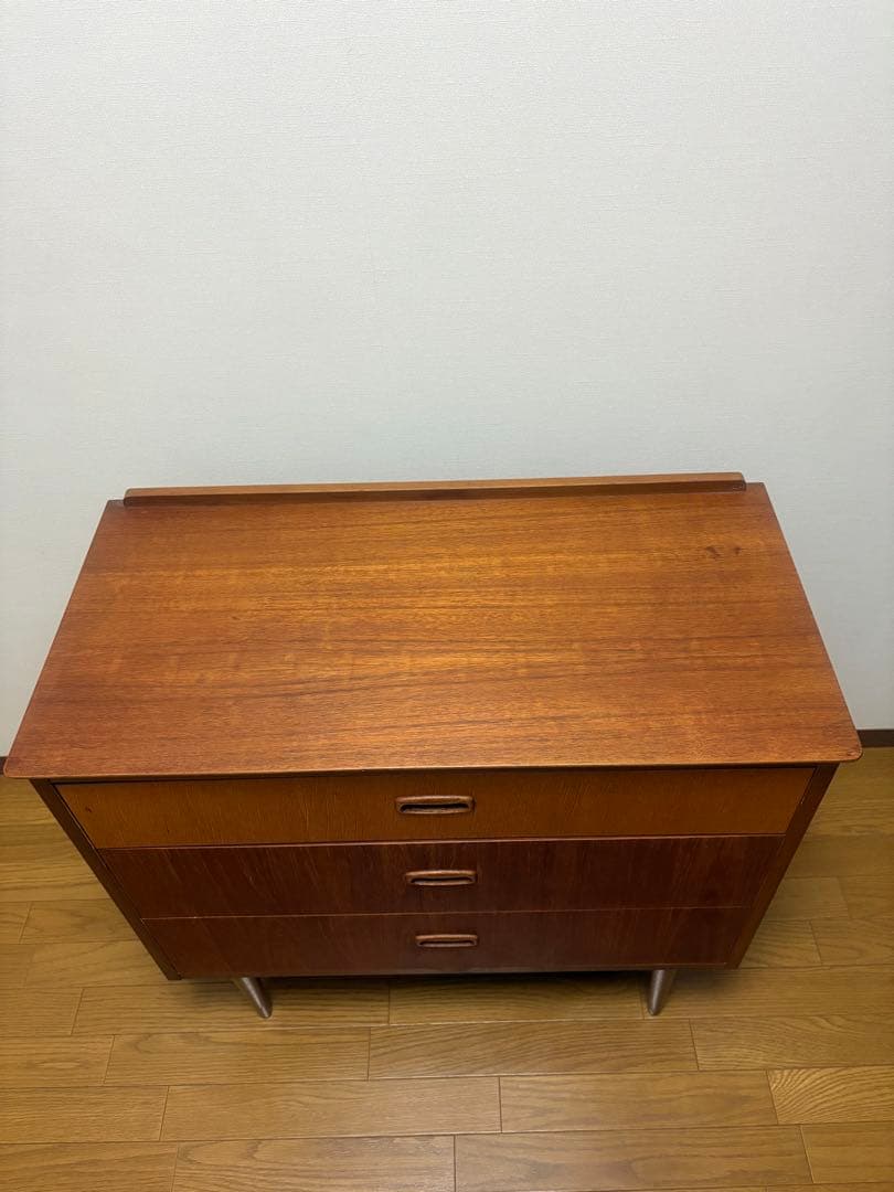 北欧 デンマーク ヴィンテージ チーク オーク 3段 チェスト