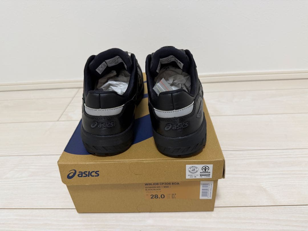 [未使用品]アシックス　黒ウィンジョブ® CP306 28.0cm