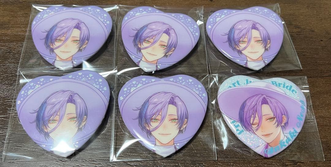にじさんじ 榊ネス ジューンブライド ランダムハート型缶バッジ 6点
