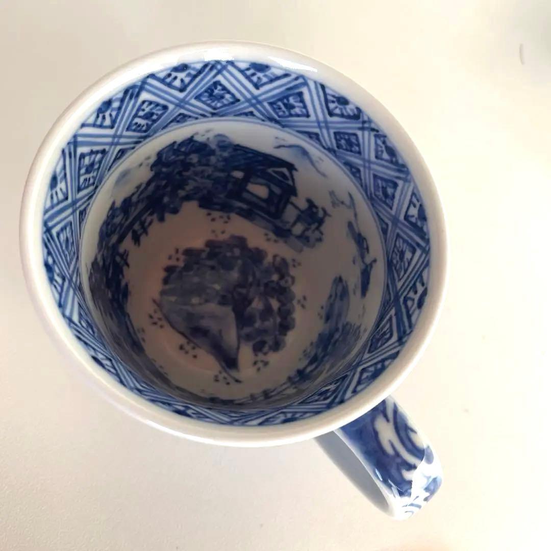 有田焼手描染付　幸麓窯　盛皿　大皿　プレート　モーニングカップ　マグカップ　小皿