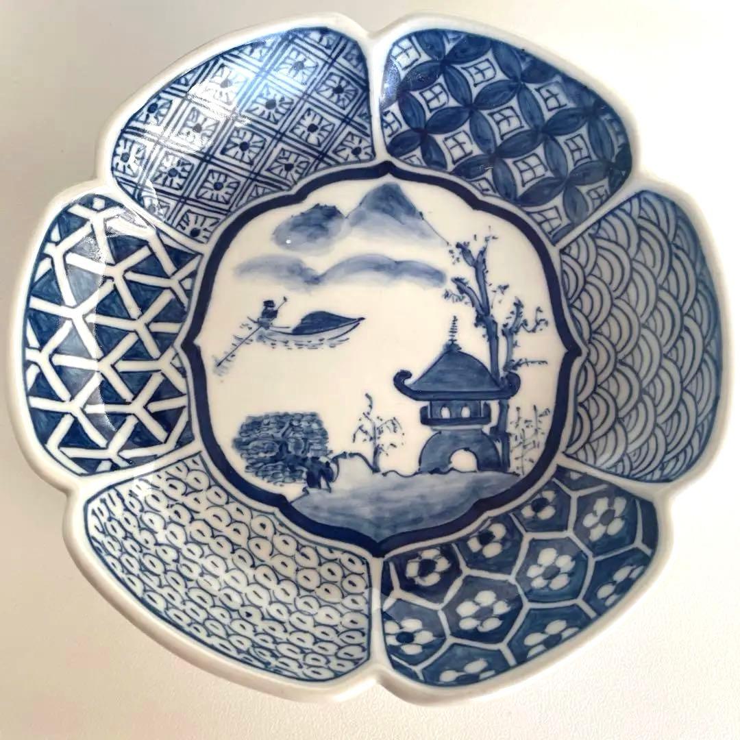 有田焼手描染付　幸麓窯　盛皿　大皿　プレート　モーニングカップ　マグカップ　小皿