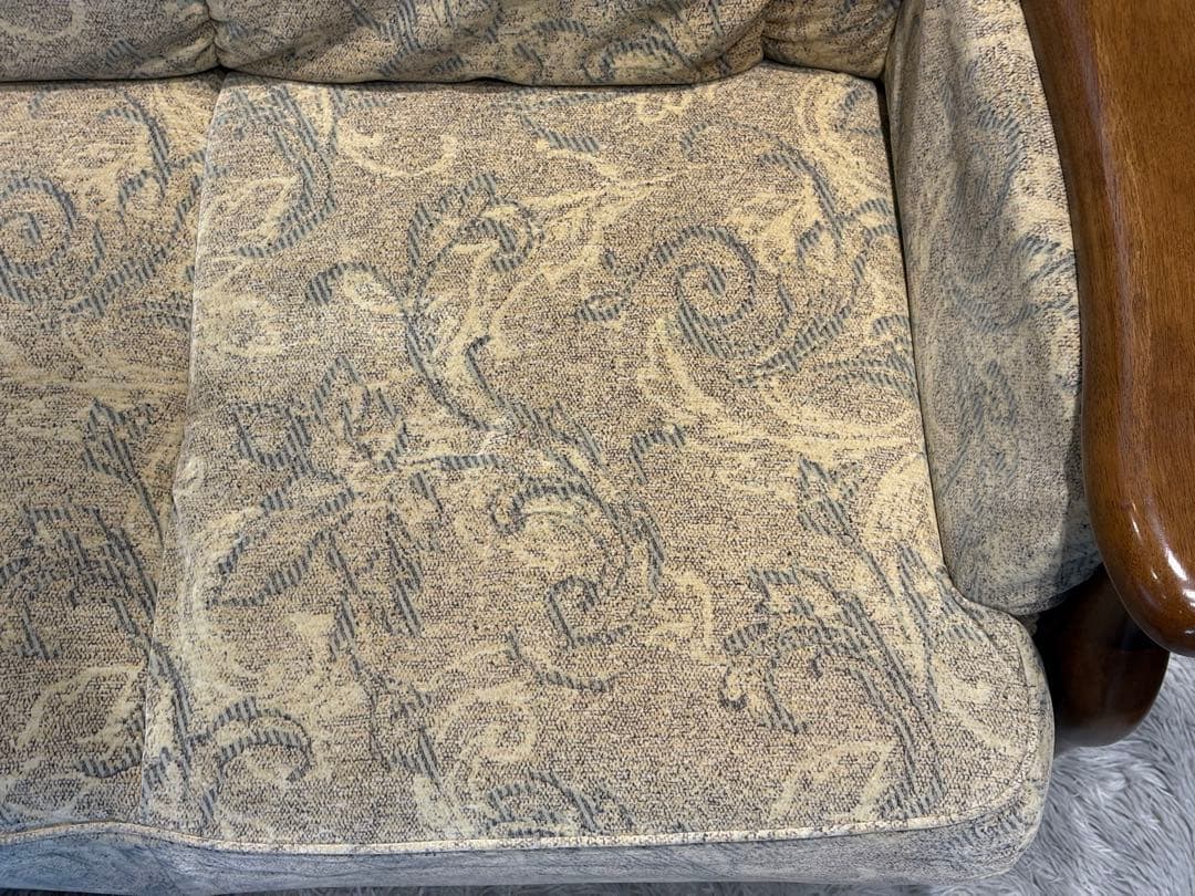 3人掛けソファ 3Pソファ ファブリック生地 アンティーク ビンテージ SZ