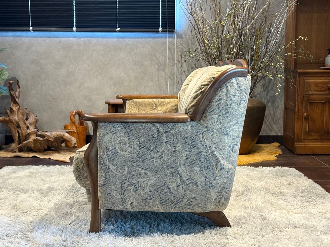 3人掛けソファ 3Pソファ ファブリック生地 アンティーク ビンテージ SZ