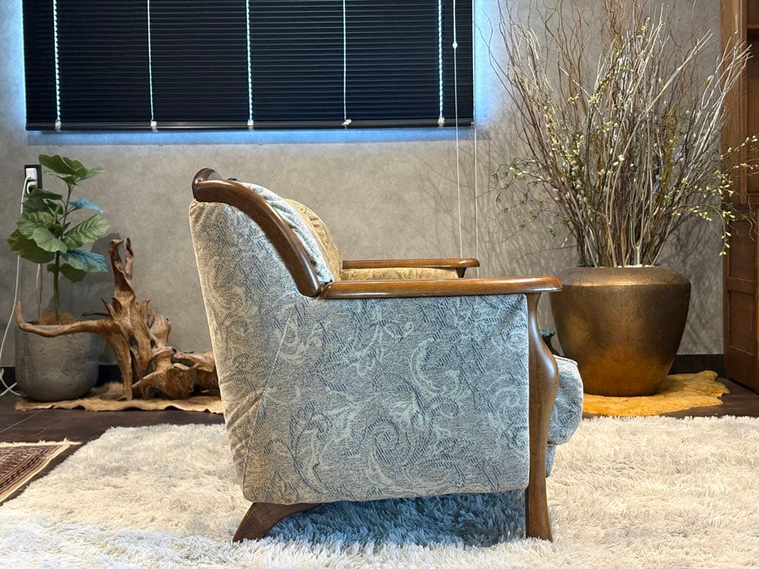 3人掛けソファ 3Pソファ ファブリック生地 アンティーク ビンテージ SZ