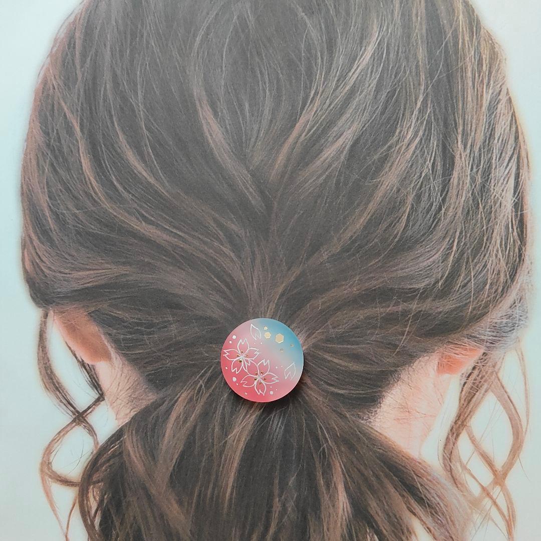 【976】ハンドメイド　レジン　ヘアゴム　ポニーフック