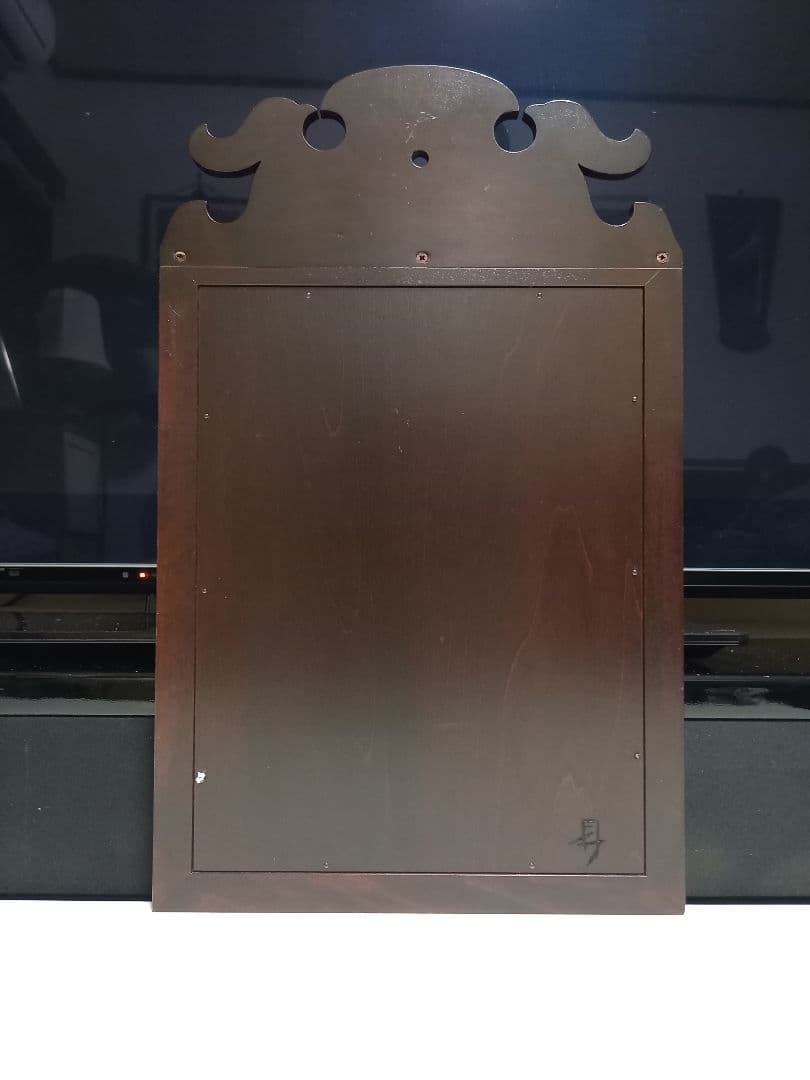 希少　デザイン　松本民芸　樺桜材　壁掛け　鏡　ウォール　ミラー