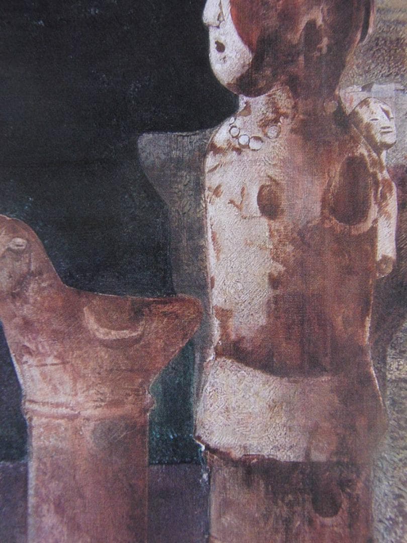 飯泉俊夫、【はにわ（博物館にて）】、希少な額装用画集より、新品額装