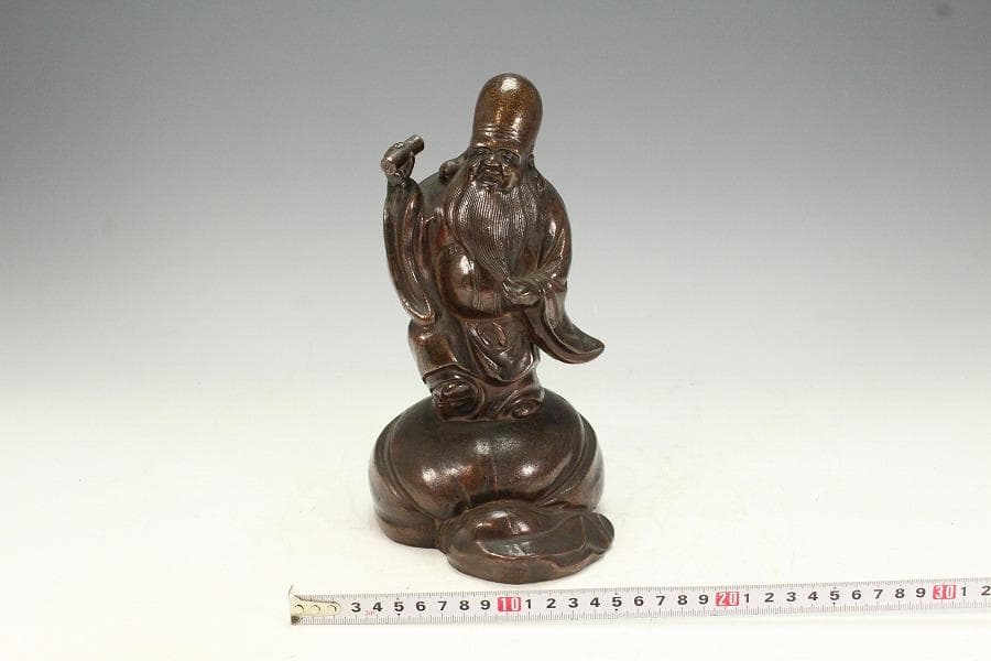 古備前 寿老 置物 美品(K-A907)