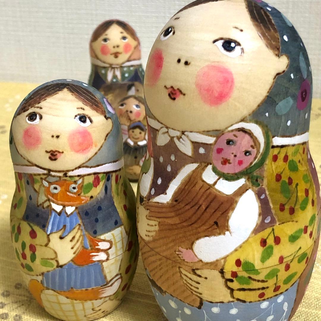 マトリョーシカ　作家もの　レトロ　おもちゃ　ロシア雑貨