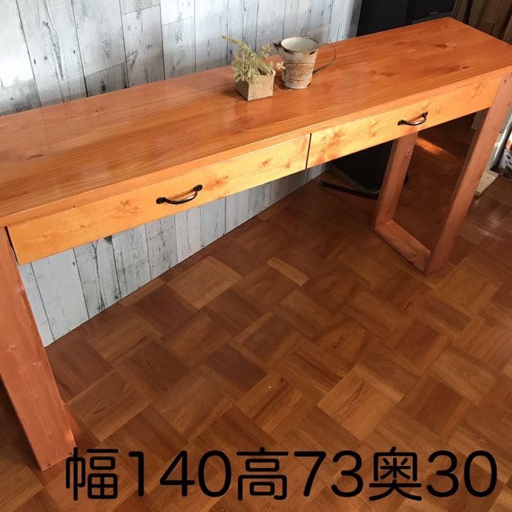 机 テーブル カウンター 幅140cm ヒノキの集成材