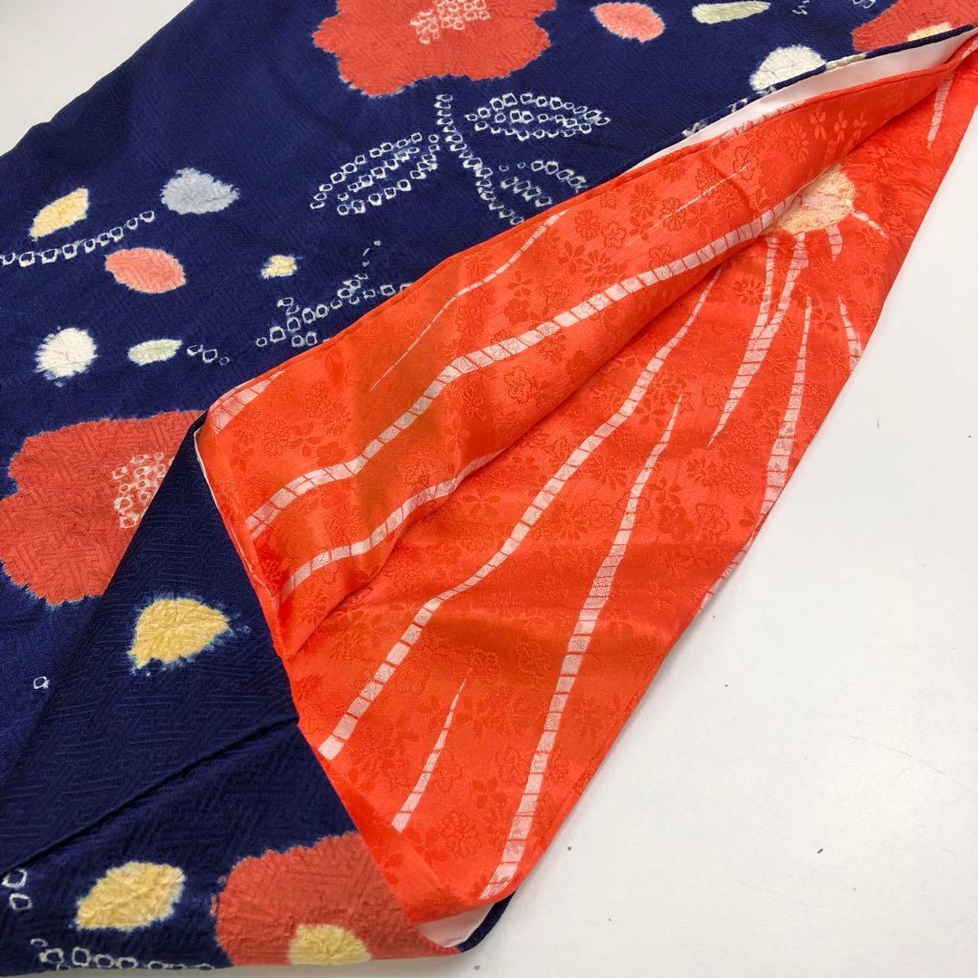 子供着物 七五三 半襦袢付 3歳 絞り 花模様 CK-7335