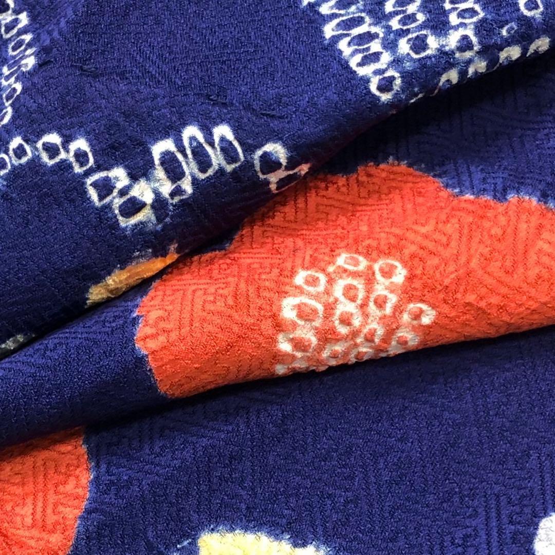 子供着物 七五三 半襦袢付 3歳 絞り 花模様 CK-7335